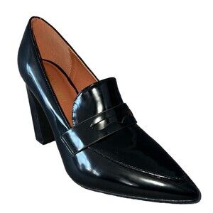 Madden Girl Sebastiann Pumps Women's 9.5 Heels Pointy Toe Chunky Heel Black